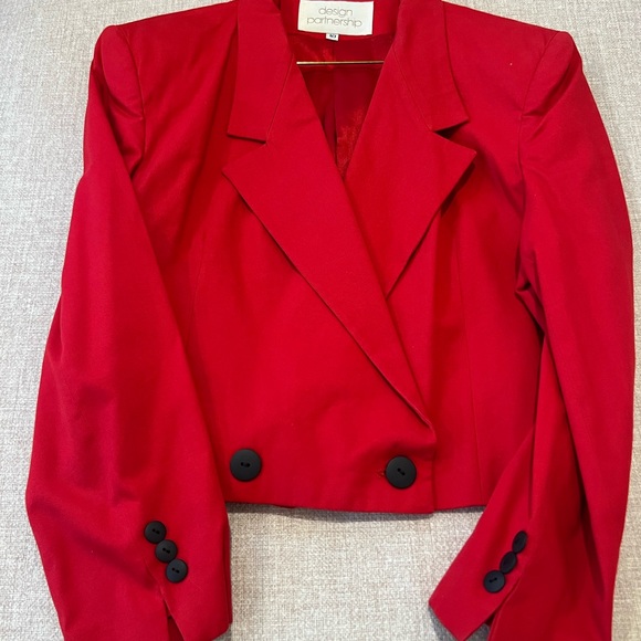 Red Worn Waist Blazer Size 10 - Picture 3 of 5